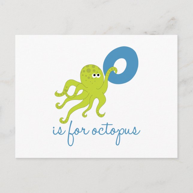 O Is For Octopus Postcard (Front)