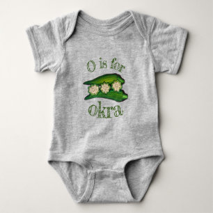 O is for OKRA Southern Food Cooking Plant Baby Bodysuit