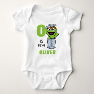 O is for Oscar the Grouch Add Your Name Baby Bodysuit