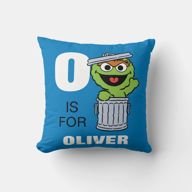 O is for Oscar the Grouch | Add Your Name Cushion (Front)