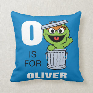 O is for Oscar the Grouch Add Your Name Cushion