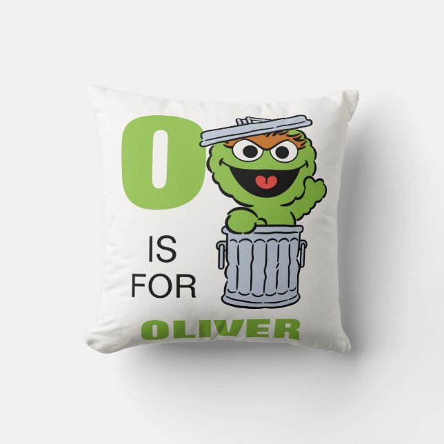 O is for Oscar the Grouch | Add Your Name Cushion (Front)