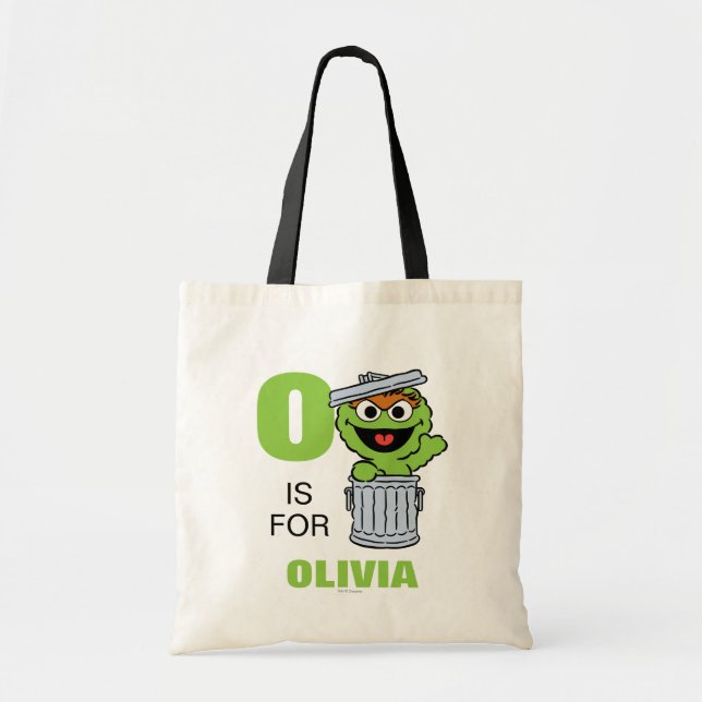 O is for Oscar the Grouch | Add Your Name Tote Bag (Front)