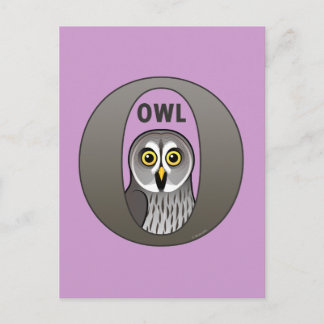 O is for Owl Postcard