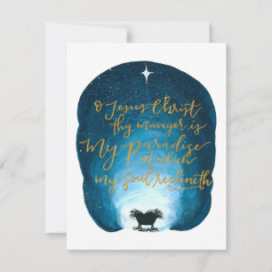 O Jesus Christ, Thy Manger Is Flat Card