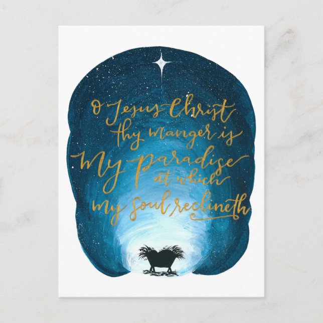 O Jesus Christ, Thy Manger Is Post Card (Front)