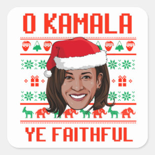 O KAMALA YE FAITHFUL CARD SQUARE STICKER