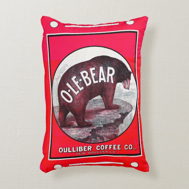 O-Le-Bear Coffee Decorative Cushion (Front(Vertical))