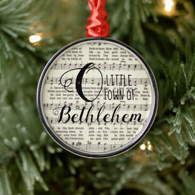 O Little Town of Bethlehem Metal Ornament (Tree)