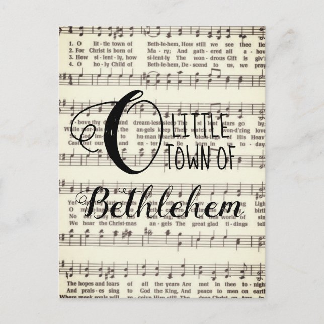 O Little Town of Bethlehem Postcard (Front)