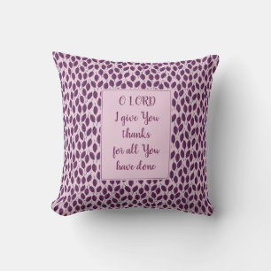 O LORD I GIVE YOU THANKS Purple Leaves Fall Cushion