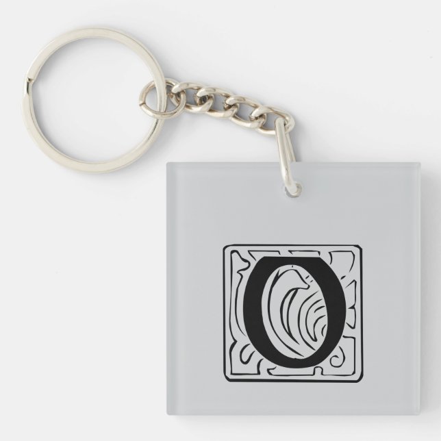 O Monogram black Key Ring (Front)