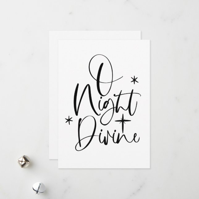 O Night Divine No photo Religious Christmas Card (Front/Back In Situ)