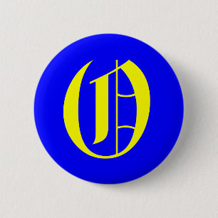 O - OLD ENGLISH 6 CM ROUND BADGE