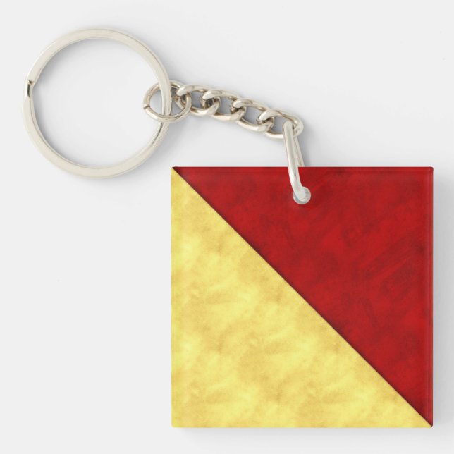 O Oscar Watercolor Nautical Signal Maritime Flag Key Ring (Front)