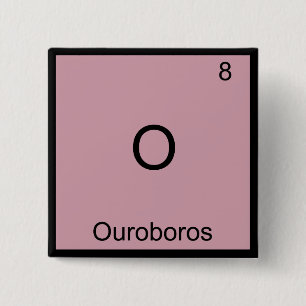 O - Ouroboros Funny Chemistry Element Symbol Tee 15 Cm Square Badge