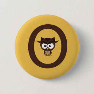 O - Owl 6 Cm Round Badge