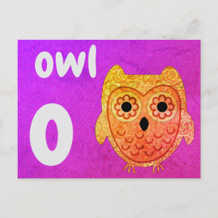o - owl flash card