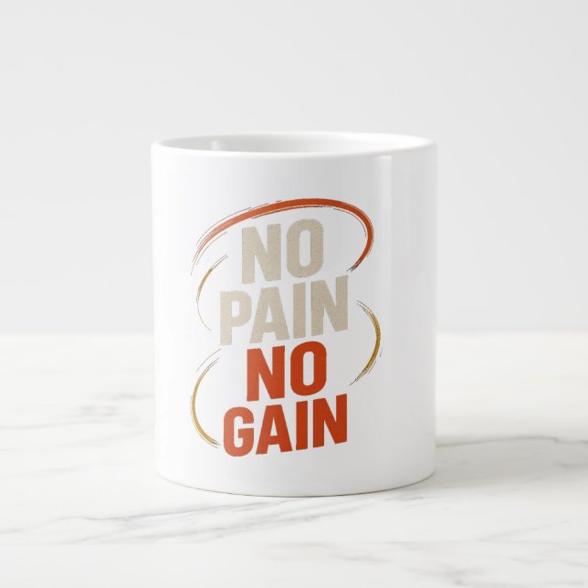 o Pain No Gain Mug – Motivational Fitness Coffee  (Front)