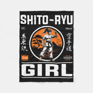 O Ryu Girl Precision And Style In Karate Design! Fleece Blanket