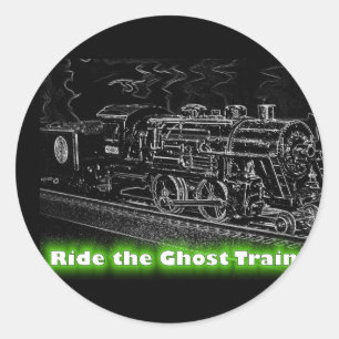 O Scale Model Train - Ride the Ghost Train Classic Round Sticker