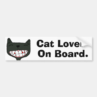 O&T Topaz "Cat Lover On Board" Bumper Sticker