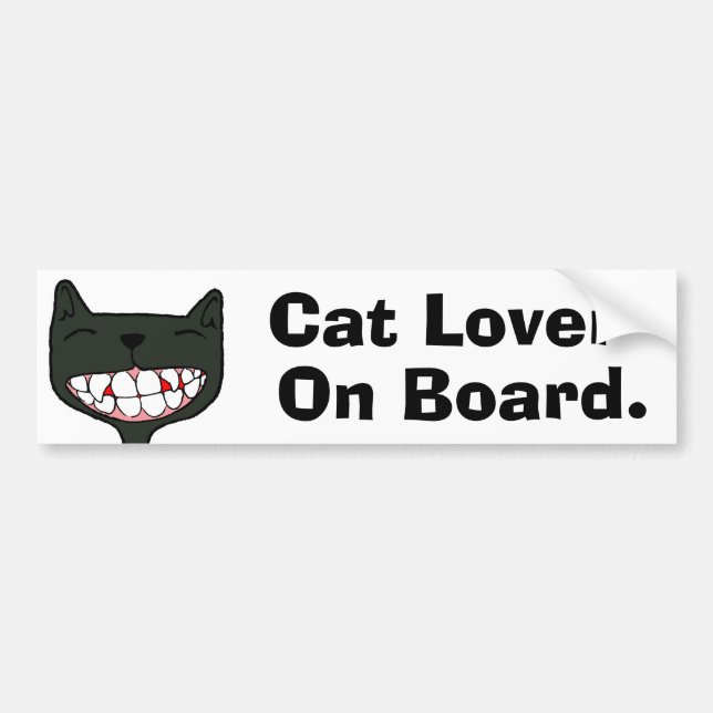 O&T Topaz "Cat Lover On Board" Bumper Sticker (Front)