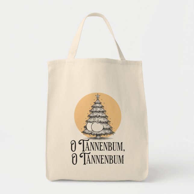 O Tannenbum Christmas tree butt bum funny tote (Front)