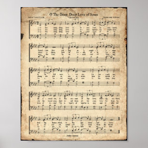 O The Deep Deep Love of Jesus Vintage Hymn Print