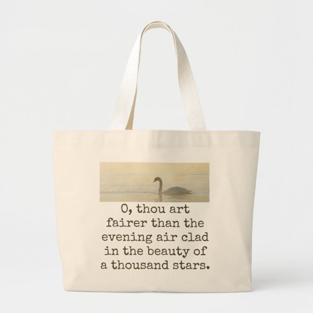 O Thou Art Fairer - Beauty Quote  Large Tote Bag (Front)