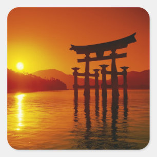 O-Torii Gate, Itsukushima shrine, Miyajima, Square Sticker