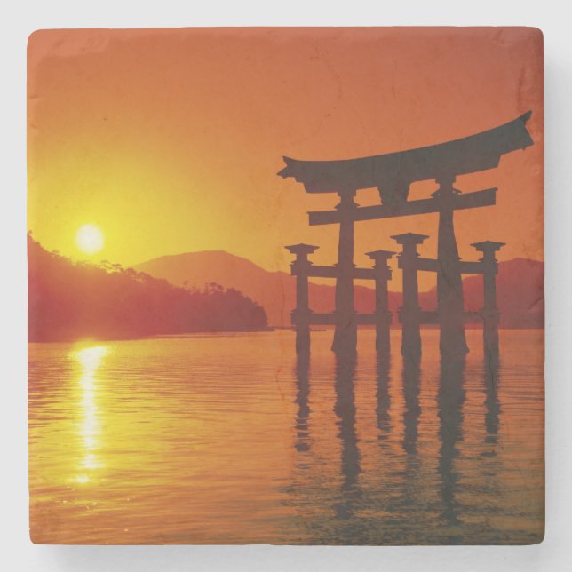 O-Torii Gate, Itsukushima shrine, Miyajima, Stone Coaster (Front)