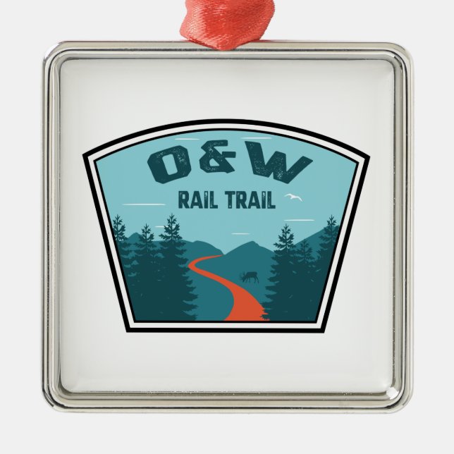 O&W Rail Trail Metal Tree Decoration (Front)