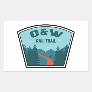 O&W Rail Trail Rectangular Sticker