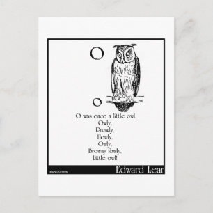 O was once a little owl postcard