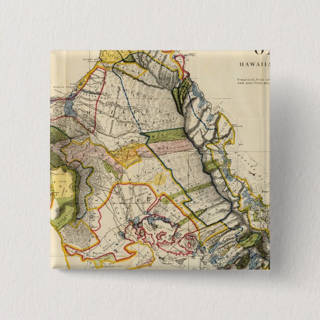 Oahu, Hawaii 15 Cm Square Badge (Front)