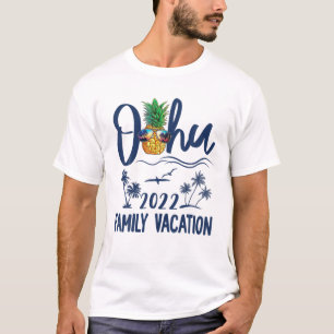 Oahu Hawaii 2022 Hawaiian Pineapple Family Vacatio T-Shirt