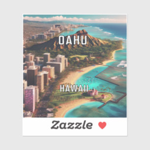 Oahu Hawaii 3 Inch Vinyl Sticker