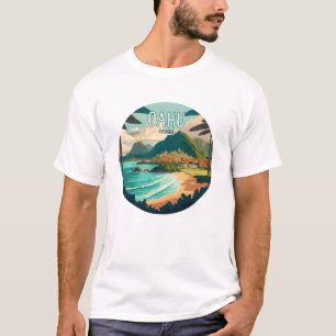Oahu Hawaii Beach Vintage Retro T-Shirt