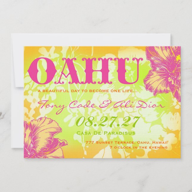 OAHU HAWAII Destination Invitation (Front)
