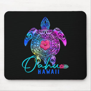 Oahu Hawaii Hawaiian Tie Dye Sea Turtle Vacation S Mouse Mat