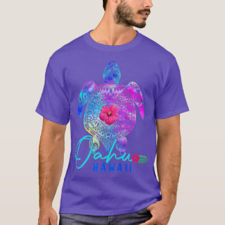 Oahu Hawaii Hawaiian Tie Dye Sea Turtle Vacation S T-Shirt