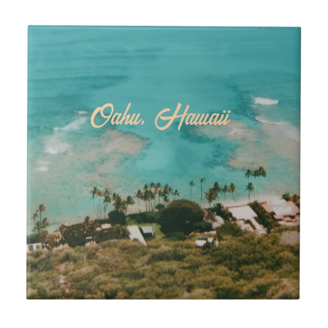 Oahu Hawaii Island Travel Souvenir Tile (Front)