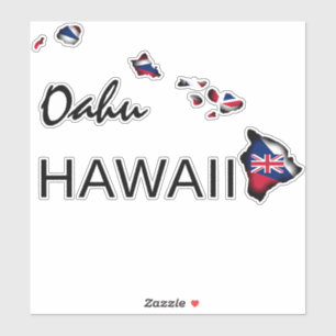 OAHU - HAWAII ISLANDS HI Flag BLK