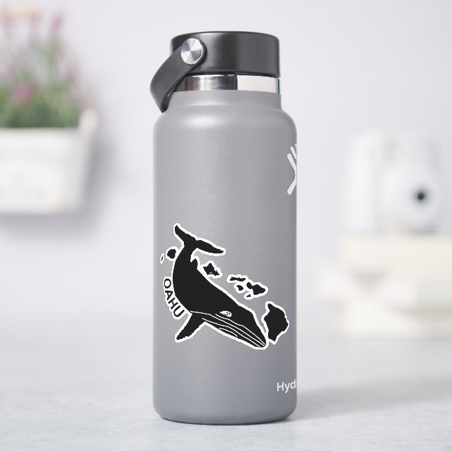 Oahu - Hawaii Islands Humpback Sticker (HydroFlask)
