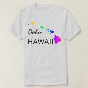OAHU - HAWAII ISLANDS NEON RAINBOW T-Shirt