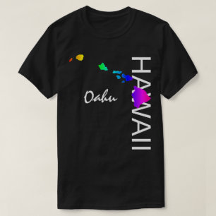 OAHU - HAWAII ISLANDS NEON RAINBOW T-Shirt