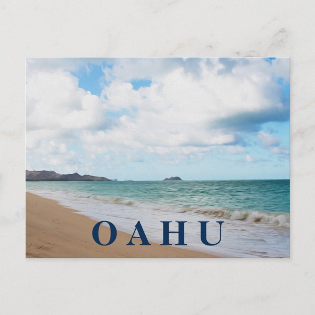 Oahu Hawaii Ocean Waves & Beach Postcard (Front)