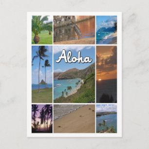 Oahu, Hawaii Photo Collage Postcard