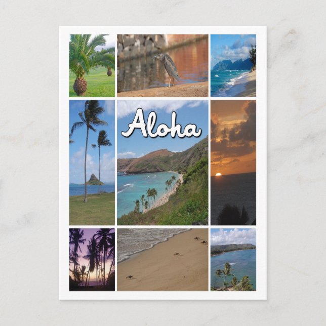 Oahu, Hawaii Photo Collage Postcard (Front)
